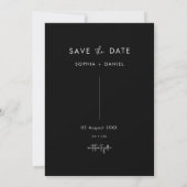 Kalligrafie Gothic Bruiloft Zwart Save The Date Kaart (Achterkant)