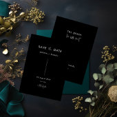 Kalligrafie Gothic Bruiloft Zwart Save The Date Kaart