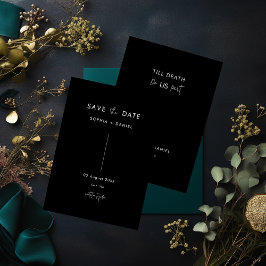 Kalligrafie Gothic Bruiloft Zwart Save The Date Kaart