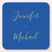 Kalligrafie Goud Blauw Kleur Custom Persoonlijk Be Kartonnen Onderzetters (Voorkant)