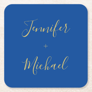 Kalligrafie Goud Blauw Kleur Custom Persoonlijk Be Kartonnen Onderzetters