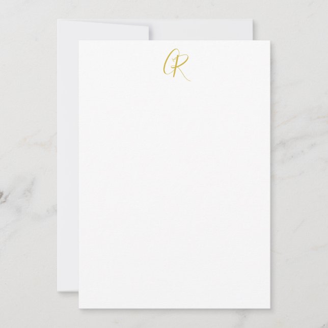 Kalligrafie Goud Kleur Monogram Moderne Minimalist (Voorkant)
