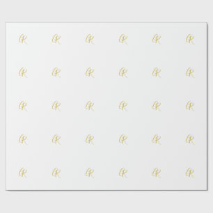 Kalligrafie Goud Kleur Monogram Moderne Minimalist Cadeaupapier