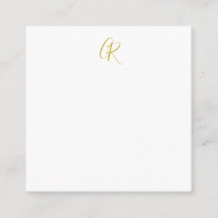 Kalligrafie Goud Kleur Monogram Moderne Minimalist Informatiekaartje