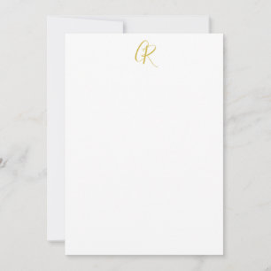 Kalligrafie Goud Kleur Monogram Moderne Minimalist Notitiekaartje