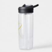 Kalligrafie Goud Kleur Monogram Moderne Minimalist Waterfles (Links)