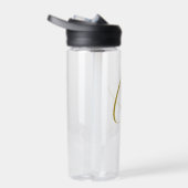 Kalligrafie Goud Kleur Monogram Moderne Minimalist Waterfles (Rechts)