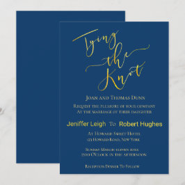 Kalligrafie Goud Knoop in de Draad Folie Bruiloft Kaart