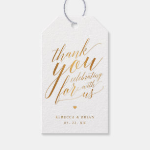Kalligrafie Gouden Folie Bruiloft Dank u Cadeau La Cadeaulabel
