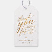 Kalligrafie Gouden Folie Bruiloft Dank u Cadeau La Cadeaulabel (Achterkant)