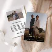 Kalligrafie Gouden Folie Dank u | Trouwfoto Folie Feestdagenkaart