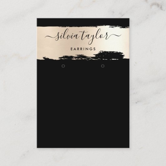 Kalligrafie gouden glitter Oorbel display kaart Visitekaartje (Voorkant)