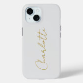 Kalligrafie Gouden Kleur Grijs Aangepast Persoonli Case-Mate iPhone Case (Achterkant)