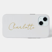 Kalligrafie Gouden Kleur Grijs Aangepast Persoonli Case-Mate iPhone Case (Achterkant (horizontaal))