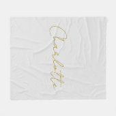 Kalligrafie Gouden Kleur Grijs Aangepast Persoonli Fleece Deken (Voorkant (Horizontaal))
