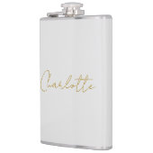 Kalligrafie Gouden Kleur Grijs Aangepast Persoonli Heupfles (Links)