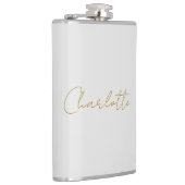 Kalligrafie Gouden Kleur Grijs Aangepast Persoonli Heupfles (Rechts)