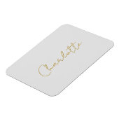 Kalligrafie Gouden Kleur Grijs Aangepast Persoonli Magneet (Linkerzijde)