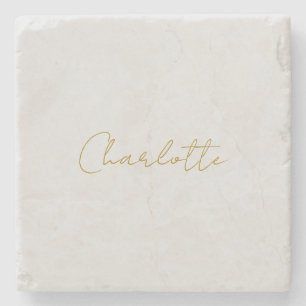 Kalligrafie Gouden Kleur Grijs Aangepast Persoonli Stenen Onderzetter