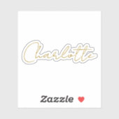 Kalligrafie Gouden Kleur Grijs Aangepast Persoonli Sticker (Vel)