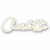 Kalligrafie Gouden Kleur Grijs Aangepast Persoonli Sticker (Voorkant)