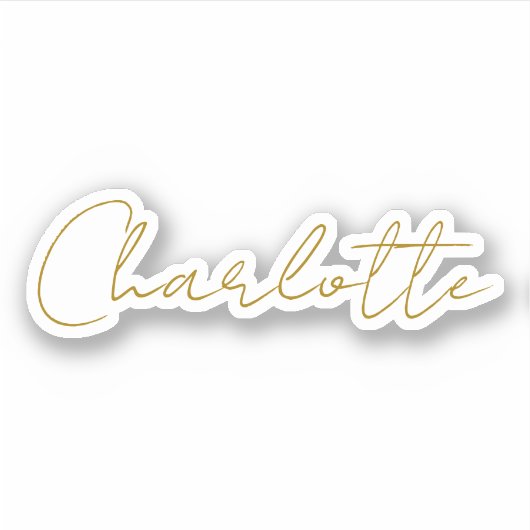 Kalligrafie Gouden Kleur Grijs Aangepast Persoonli Sticker (Voorkant)