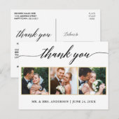 Kalligrafie Gouden Trouw 3 Foto Dank Je Briefkaart (Voorkant / Achterkant)