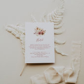 Kalligrafie Graceful Floral Hotel Informatiekaartje