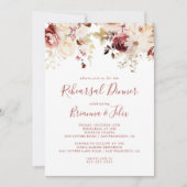 Kalligrafie Graceful Floral repetitie diner Kaart (Voorkant)