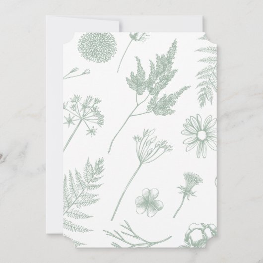 kalligrafie Groen sparen de Datum Kaart (Achterkant)