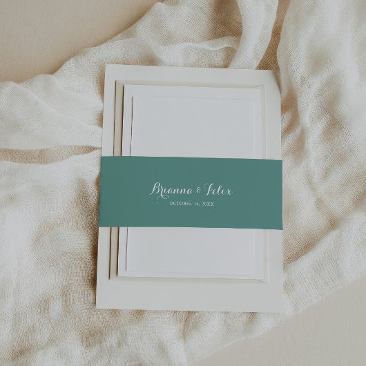  kalligrafie groene bruiloft uitnodigingen wikkel