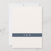 kalligrafie grote bold "en" marine bruiloft kaart (Achterkant)