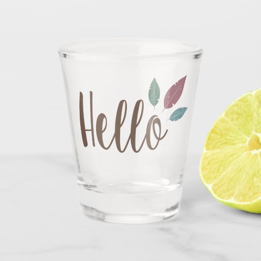 Kalligrafie hallo boho veren shot glas (Voorkant)