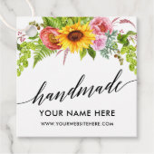 Kalligrafie Handgemaakte Zonnebloem Bloemen Handge Bedankjes Labels (Voorkant)