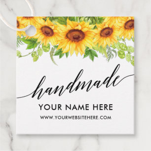 Kalligrafie Handgemaakte Zonnebloemen Handgemaakt Bedankjes Labels