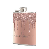 Kalligrafie Handgeschreven Custom Roos Gold Glitte Heupfles (Links)