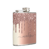 Kalligrafie Handgeschreven Custom Roos Gold Glitte Heupfles (Rechts)