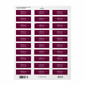 Kalligrafie handgeschreven script burgundy kleur etiket (Full Sheet)