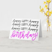 Kalligrafie Happy Birthday Kaart (Gele Bloem)
