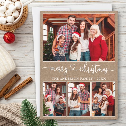 Kalligrafie Hart 4 Foto Kraft Vrolijk Kerstfeest Feestdagenkaart