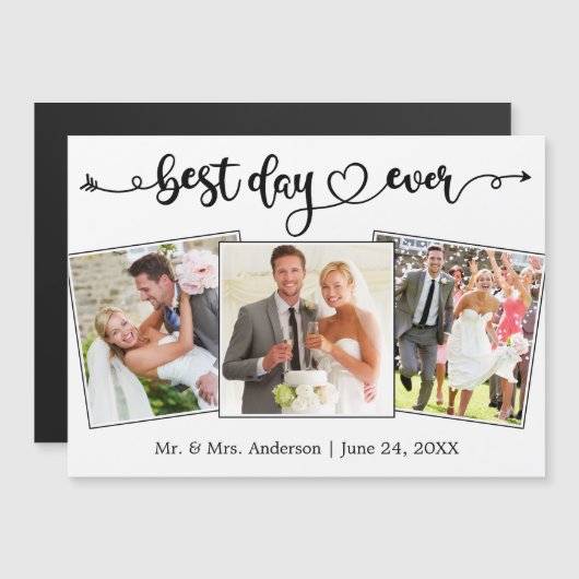 Kalligrafie Hart Beste Dag Ooit Foto Magneet Kaart (Voorkant / Achterkant)