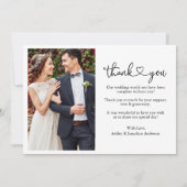 Kalligrafie hart bruiloft bruid bruidegom 2 foto bedankkaart (Achterkant)