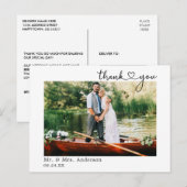 Kalligrafie Hart bruiloft foto Dank u Briefkaart (Voorkant / Achterkant)