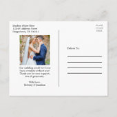 Kalligrafie Hart bruiloft Heel veel dank Foto Briefkaart (Achterkant)