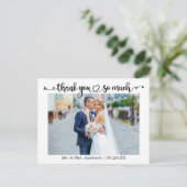 Kalligrafie Hart bruiloft Heel veel dank Foto Briefkaart (Staand voorkant)