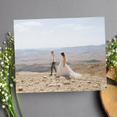 Kalligrafie hart foto budget bruiloft dank u flyer