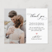 Kalligrafie hart foto budget bruiloft dank u flyer (Voorkant)