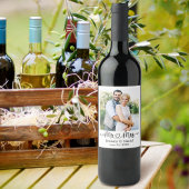 Kalligrafie Hart Foto Meneer en Mevrouw Trouw  Wijn Etiket