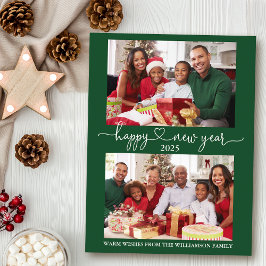 Kalligrafie Hart Gelukkig Nieuwjaar Groen 2 Foto Briefkaart