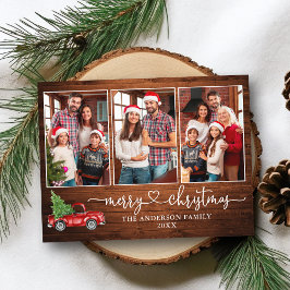 Kalligrafie Hart Hout 3 Foto Kerst Truck Briefkaart